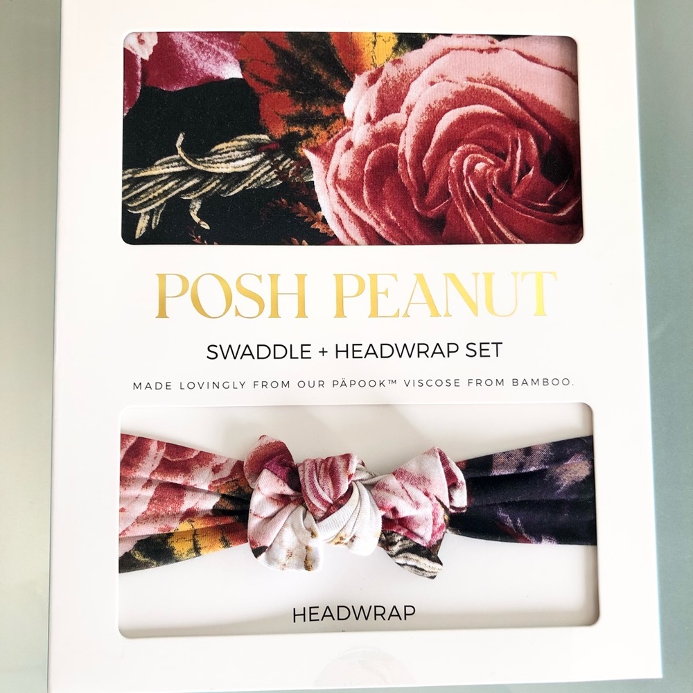 Posh Peanut Swaddle & Headwrap Set